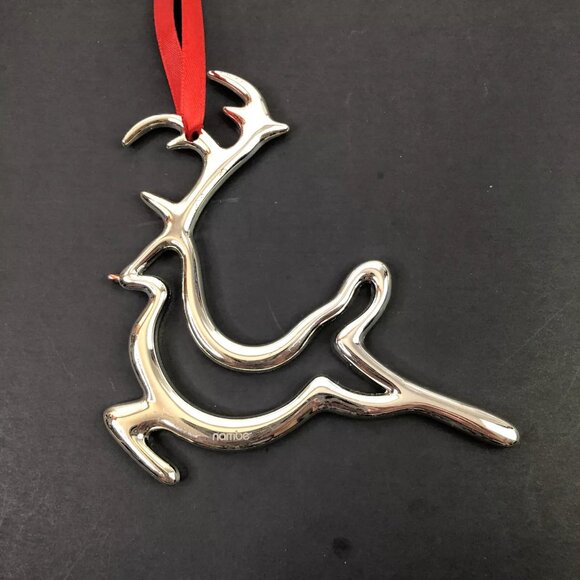 Nambe Brass Christmas Ornament Silver plated Reindeer Deer Modernist Decor Gift - Picture 2 of 5